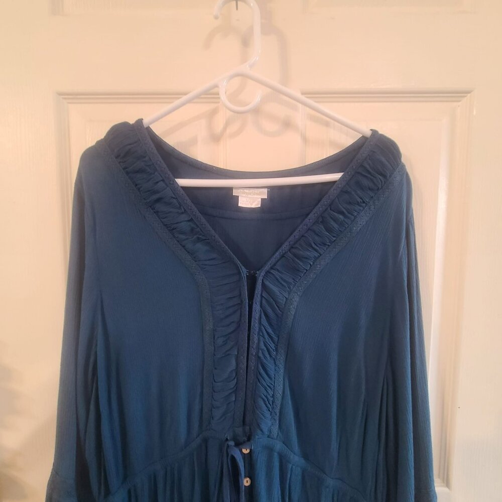 CITY CHIC MAXI BOHO DRESS PLUSE SIZE 20 PRE OWNED IN GOOD CONDITION TEAL COLOR - Picture 8 of 10